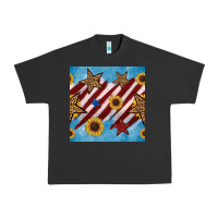 Pigment Black western star with sunflower seamless pattern Urban Heavy Tee - BundleAndBundleShop