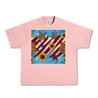 Salmon western star with sunflower seamless pattern Urban Heavy Tee - BundleAndBundleShop