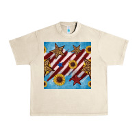 Sandshell western star with sunflower seamless pattern Urban Heavy Tee - BundleAndBundleShop