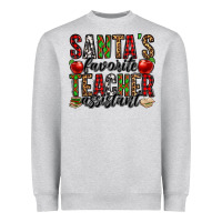 Heather Grey santa's favorite teacher assistant Heavyweight Sweatshirt - Jasminsmagicworld