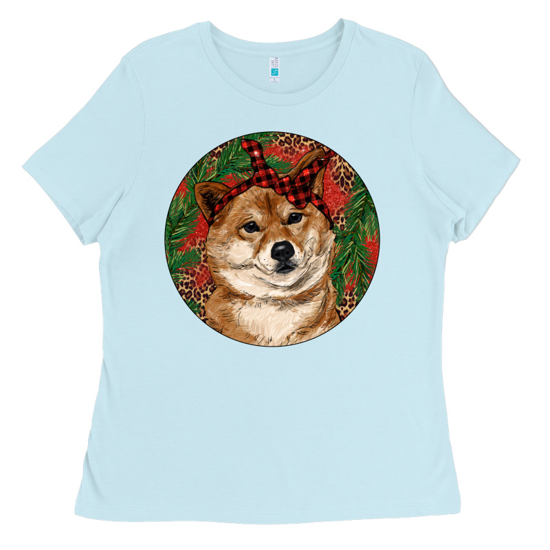Shiba Inu Christmas Ladies Tee by RanaPortraitStore | Teevron
