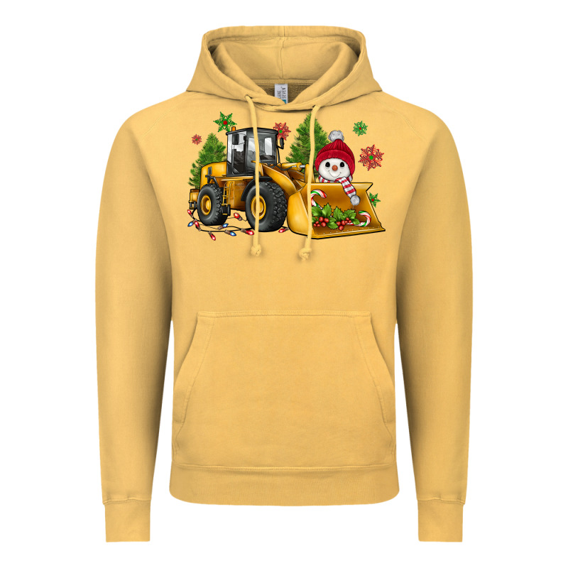 Christmas Bulldozer Snowman Vintage Hoodie by JahusDesignShop | Teevron