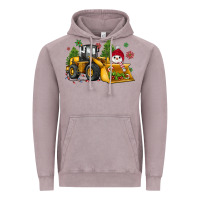Vintage Zinc christmas bulldozer snowman Vintage Hoodie - JahusDesignShop