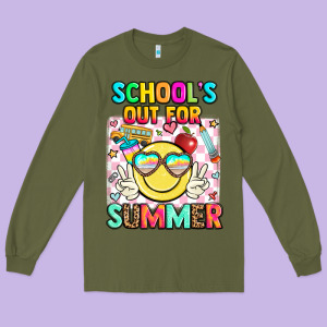 School's Out For Summer Long Sleeve Tee Designed By Jahusdesignshop