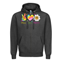 Peace Love Happiness Zipper Hoodie | Teevron