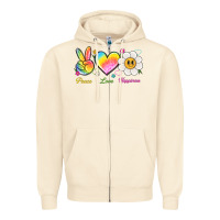 Sandshell peace love happiness Zipper Hoodie - NancyCooperArtShop