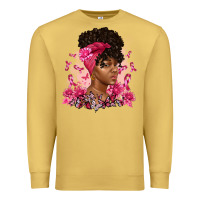 Antique Gold breast cancer afro woman Premium Sweatshirt - Artiststas