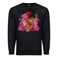 Black breast cancer afro woman Premium Sweatshirt - Artiststas