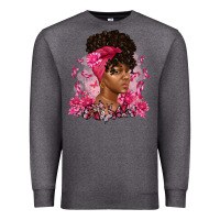 Charcoal Heather breast cancer afro woman Premium Sweatshirt - Artiststas
