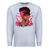 Heather Grey breast cancer afro woman Premium Sweatshirt - Artiststas