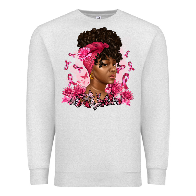 Breast Cancer Afro Woman Premium Sweatshirt by Artiststas | Teevron
