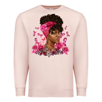 Pale Pink breast cancer afro woman Premium Sweatshirt - Artiststas