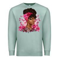 Seafoam breast cancer afro woman Premium Sweatshirt - Artiststas