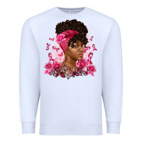White breast cancer afro woman Premium Sweatshirt - Artiststas