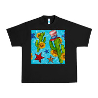 Black 4th of july cacti seamless pattern Urban Heavy Tee - BundleAndBundleShop