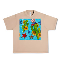 Burro 4th of july cacti seamless pattern Urban Heavy Tee - BundleAndBundleShop