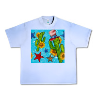 Grape Ice 4th of july cacti seamless pattern Urban Heavy Tee - BundleAndBundleShop