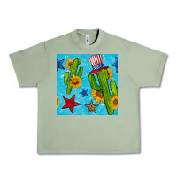 Oil Green 4th of july cacti seamless pattern Urban Heavy Tee - BundleAndBundleShop