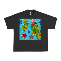 Pigment Black 4th of july cacti seamless pattern Urban Heavy Tee - BundleAndBundleShop
