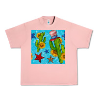 Salmon 4th of july cacti seamless pattern Urban Heavy Tee - BundleAndBundleShop