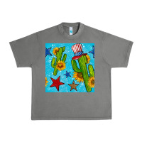 Tornado 4th of july cacti seamless pattern Urban Heavy Tee - BundleAndBundleShop