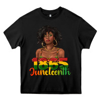 Black 1865 juneteenth with afro black woman Heavy Core Tee - texasbilliewilder