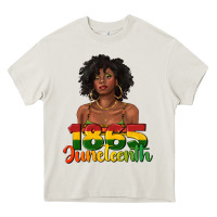 Cream 1865 juneteenth with afro black woman Heavy Core Tee - texasbilliewilder