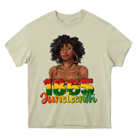 Mossy 1865 juneteenth with afro black woman Heavy Core Tee - texasbilliewilder