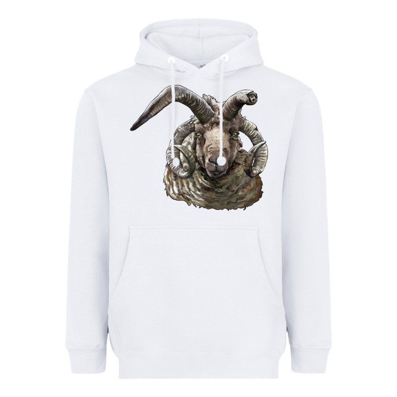 Navajo Churro Sheep Head Heavyweight Hoodie by LillyAllenDesigns | Teevron
