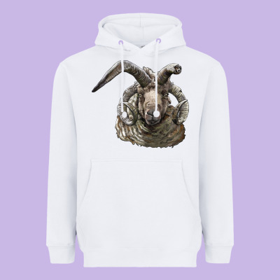 Navajo Churro Sheep Head Heavyweight Hoodie Designed By Lillyallendesigns