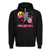 Black retro gymnastics Zipper Hoodie - MaliasSmallBusiness