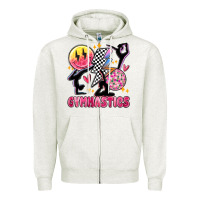 Oatmeal Heather retro gymnastics Zipper Hoodie - MaliasSmallBusiness