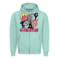 Seafoam retro gymnastics Zipper Hoodie - MaliasSmallBusiness