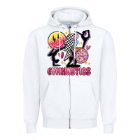 White retro gymnastics Zipper Hoodie - MaliasSmallBusiness