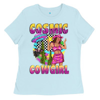 Baby Blue cosmic cowgirl Ladies Tee - texasbilliewilder