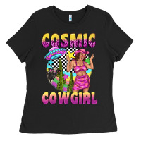 Black cosmic cowgirl Ladies Tee - texasbilliewilder