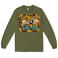 Army Green Western Teacher Pencil With Sunflowers Long Sleeve Tee - LillyAllenDesigns