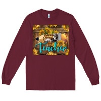 Burgundy Western Teacher Pencil With Sunflowers Long Sleeve Tee - LillyAllenDesigns
