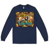 Navy Western Teacher Pencil With Sunflowers Long Sleeve Tee - LillyAllenDesigns