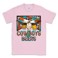 Bubblegum Pink cowboys and beers Classic Tee - NancyCooperArtShop