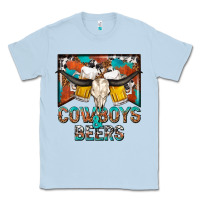 Dusty Blue cowboys and beers Classic Tee - NancyCooperArtShop