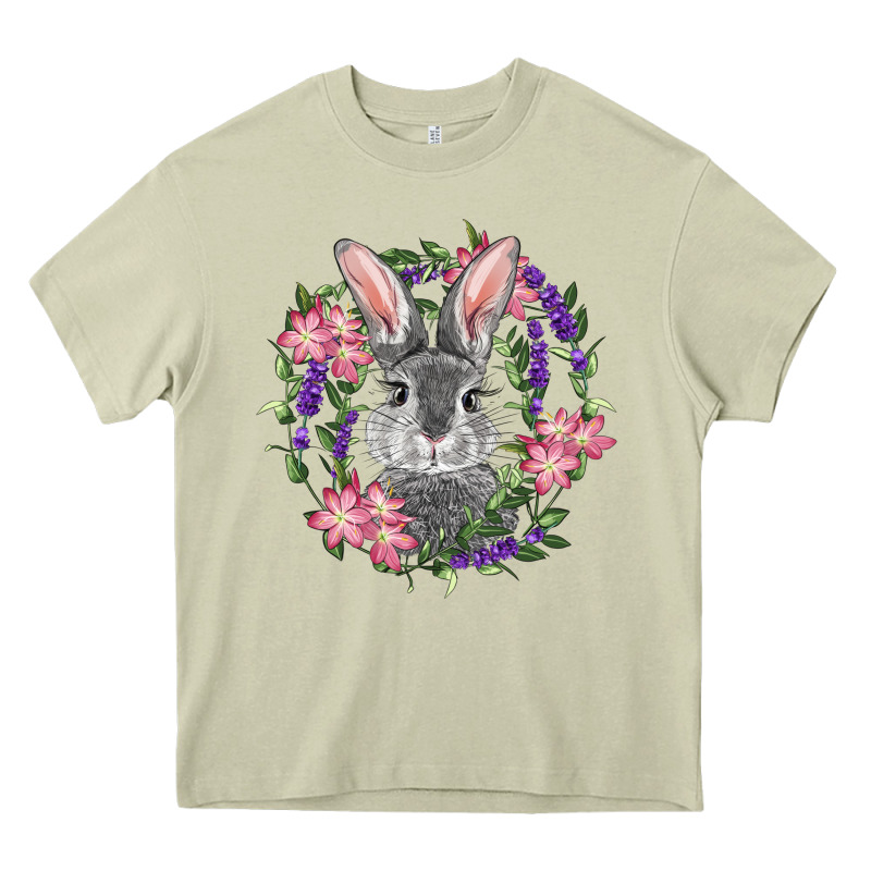 Easter Bunny With Floral Wreath Heavy Core Tee by RanaPortraitStore | Teevron