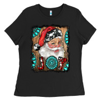 Black Santa Claus Joy Ladies Tee - RanaPortraitStore