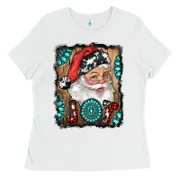 White Santa Claus Joy Ladies Tee - RanaPortraitStore