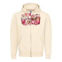 Sandshell valentines day coffee cups Zipper Hoodie - MaliasSmallBusiness