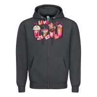 Smoke valentines day coffee cups Zipper Hoodie - MaliasSmallBusiness