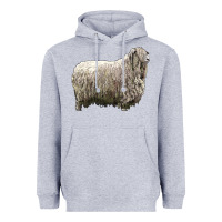Heather Grey lincoln sheep Heavyweight Hoodie - LillyAllenDesigns