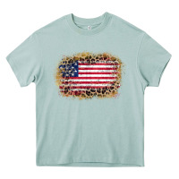 Arona america leopard glitter flag Heavy Core Tee - Zillion Design Studio