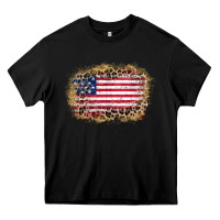 Black america leopard glitter flag Heavy Core Tee - Zillion Design Studio