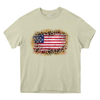 Mossy america leopard glitter flag Heavy Core Tee - Zillion Design Studio
